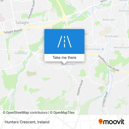 Hunters Crescent map