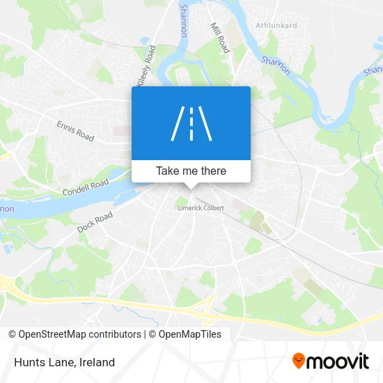 Hunts Lane map