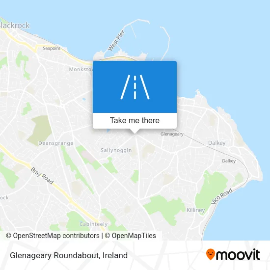 Glenageary Roundabout map