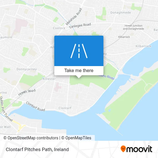 Clontarf Pitches Path map