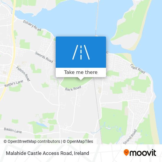 Malahide Castle Access Road map