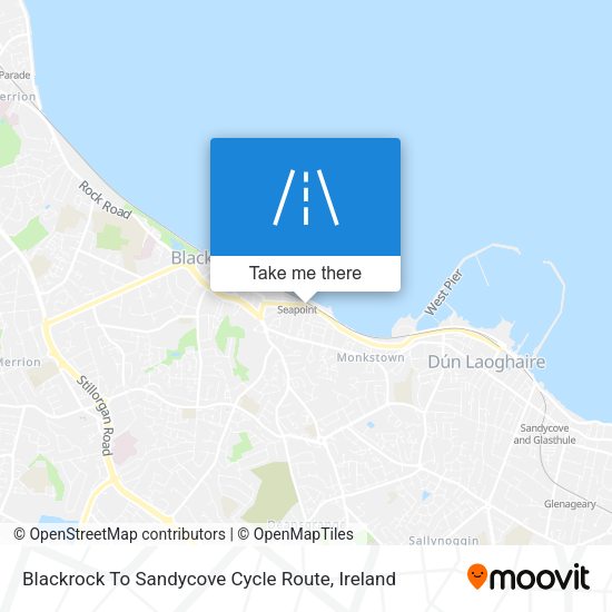 Blackrock To Sandycove Cycle Route map