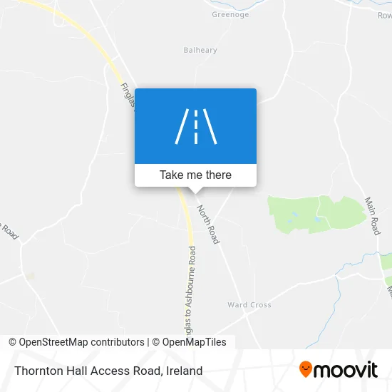 Thornton Hall Access Road map