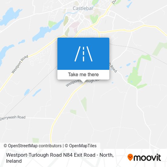 Westport-Turlough Road N84 Exit Road - North map