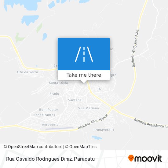 Mapa Rua Osvaldo Rodrigues Diniz