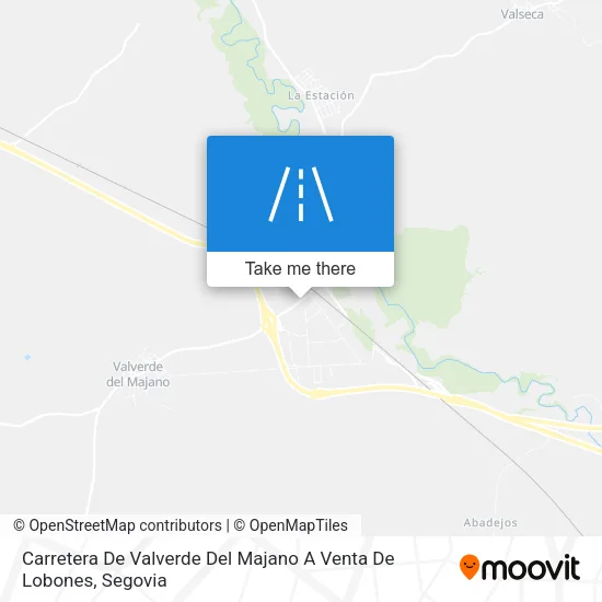 Carretera De Valverde Del Majano A Venta De Lobones map