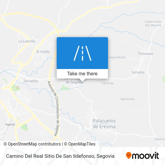 Camino Del Real Sitio De San Ildefonso map