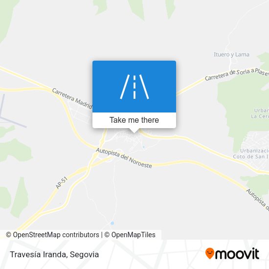 Travesía Iranda map