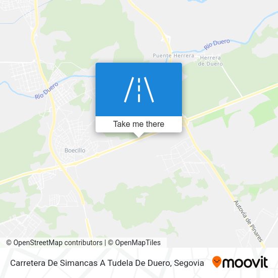 Carretera De Simancas A Tudela De Duero map