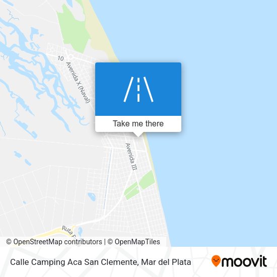 Mapa de Calle Camping Aca San Clemente