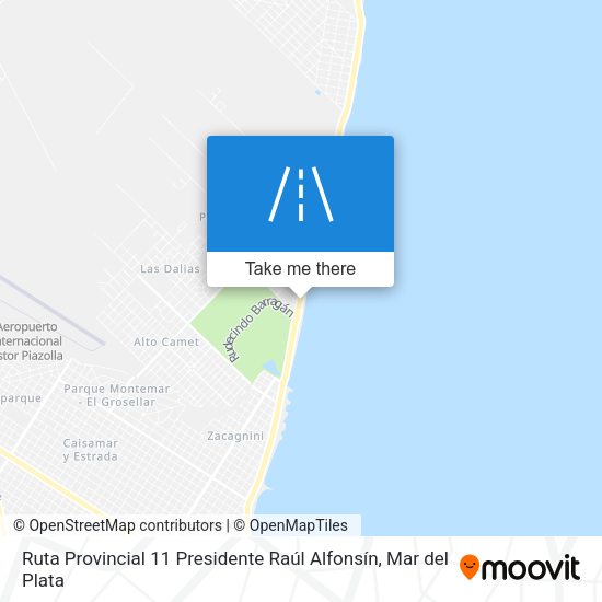 Mapa de Ruta Provincial 11 Presidente Raúl Alfonsín
