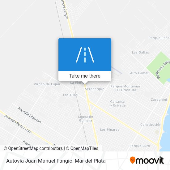 Mapa de Autovía Juan Manuel Fangio