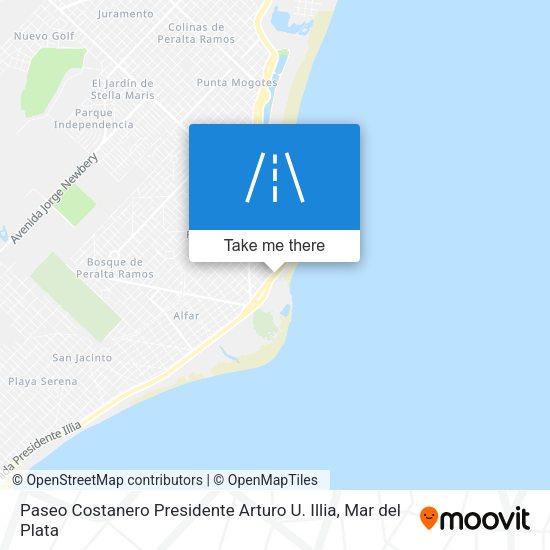 Mapa de Paseo Costanero Presidente Arturo U. Illia