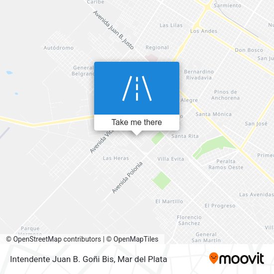 Intendente Juan B. Goñi Bis map