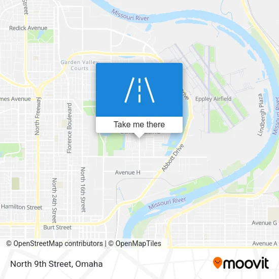 North 9th Street map