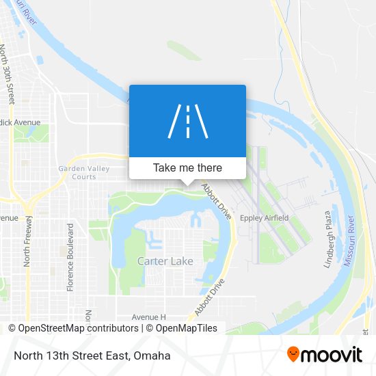 Mapa de North 13th Street East