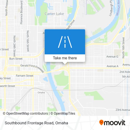 Southbound Frontage Road map