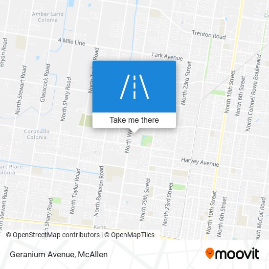 Geranium Avenue map