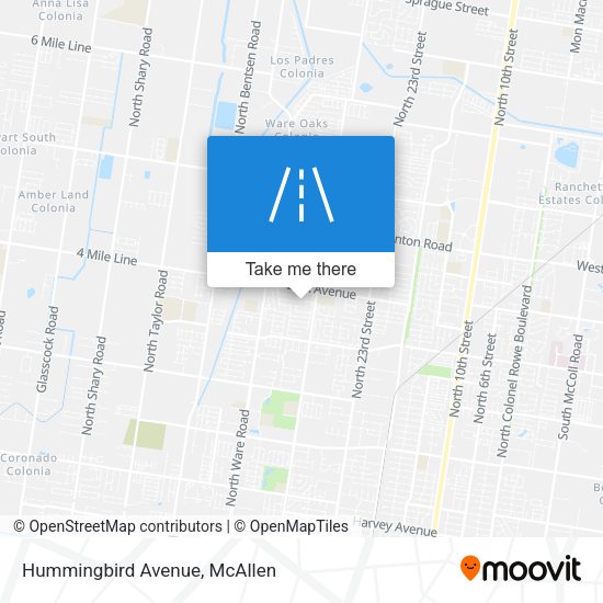 Hummingbird Avenue map