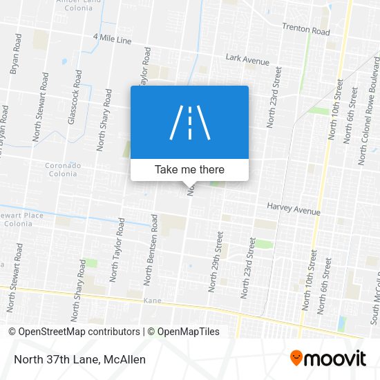 North 37th Lane map