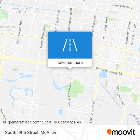 South 39th Street map