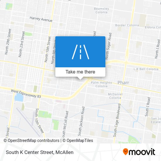South K Center Street map