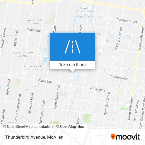Thunderbird Avenue map