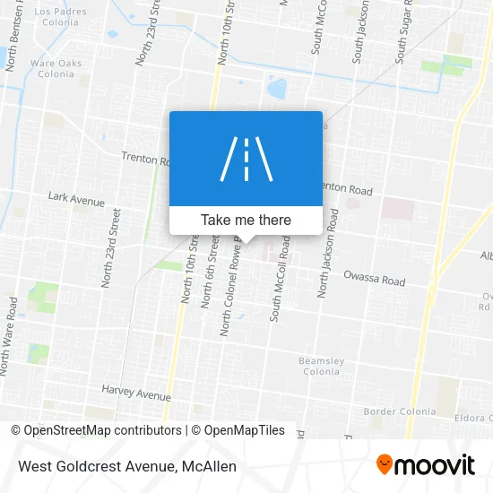 West Goldcrest Avenue map