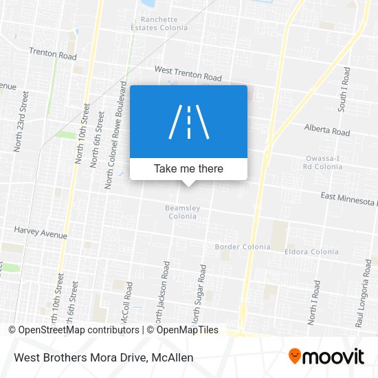 West Brothers Mora Drive map