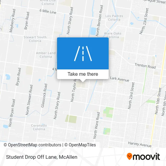Student Drop Off Lane map