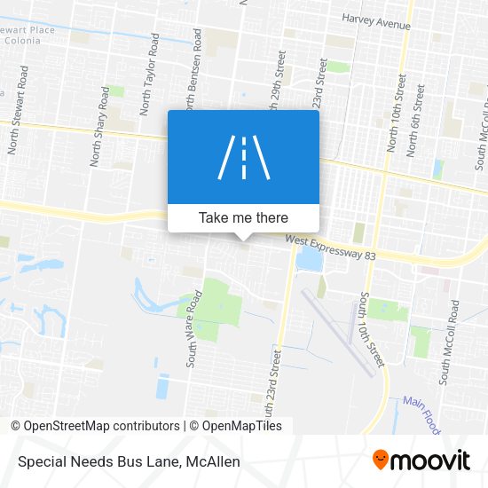 Special Needs Bus Lane map