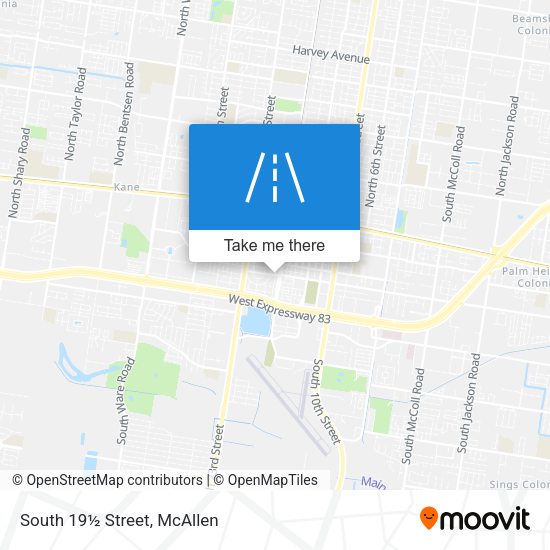 South 19½ Street map