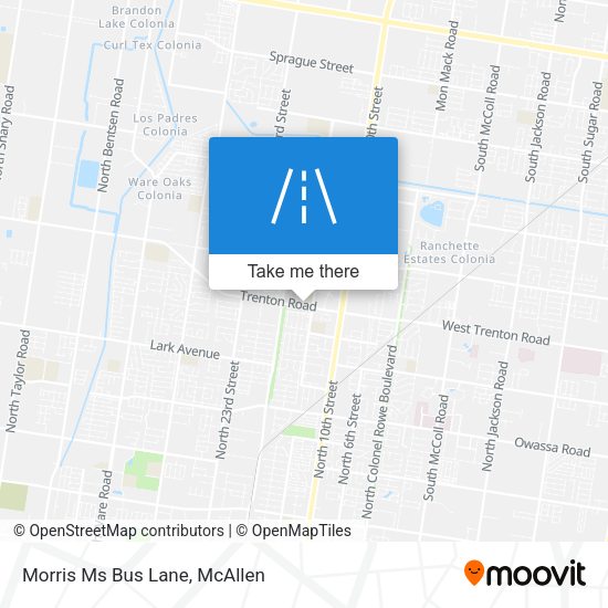 Morris Ms Bus Lane map