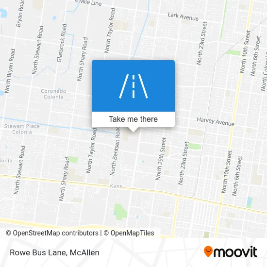 Rowe Bus Lane map