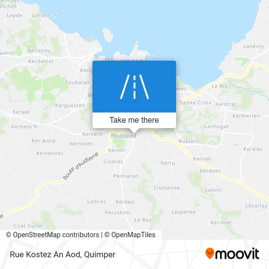 Mapa Rue Kostez An Aod