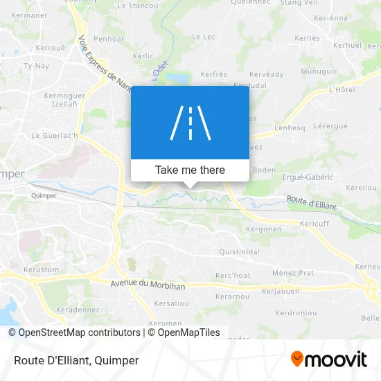 Route D'Elliant map