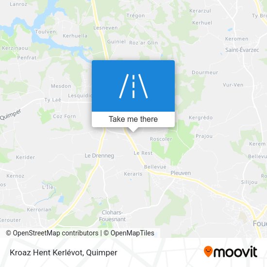 Kroaz Hent Kerlévot map