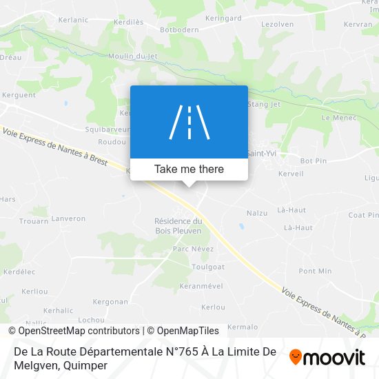 De La Route Départementale N°765 À La Limite De Melgven map