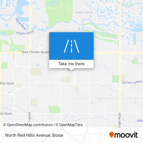 North Red Hills Avenue map