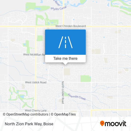 North Zion Park Way map