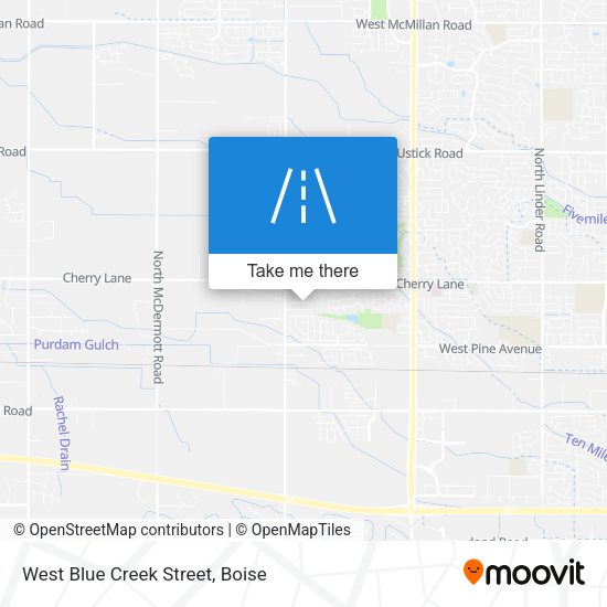 West Blue Creek Street map