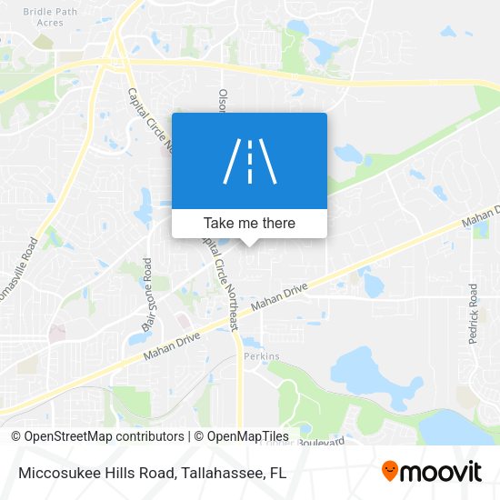 Miccosukee Hills Road map
