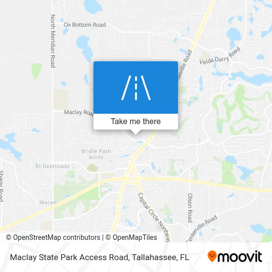 Maclay State Park Access Road map