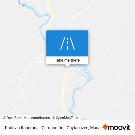 Rodovia Itaperuna - Campos Dos Goytacazes map