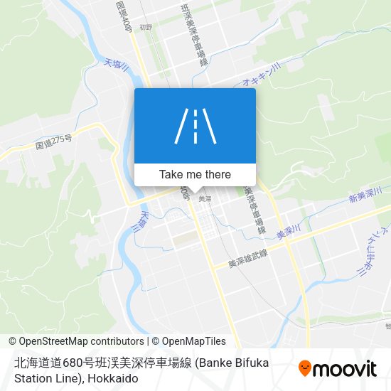 北海道道680号班渓美深停車場線 (Banke Bifuka Station Line) map