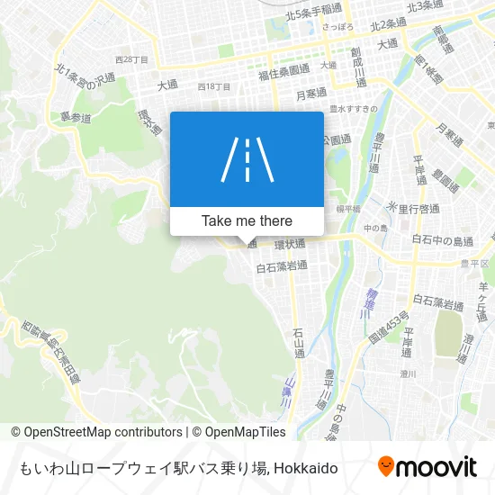 もいわ山ロープウェイ駅バス乗り場 map