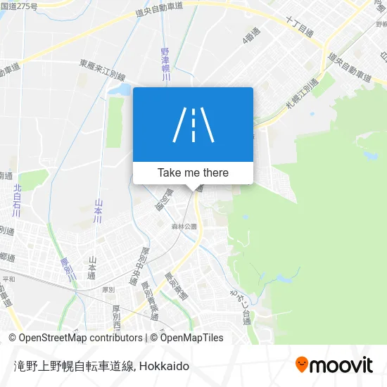 滝野上野幌自転車道線 map