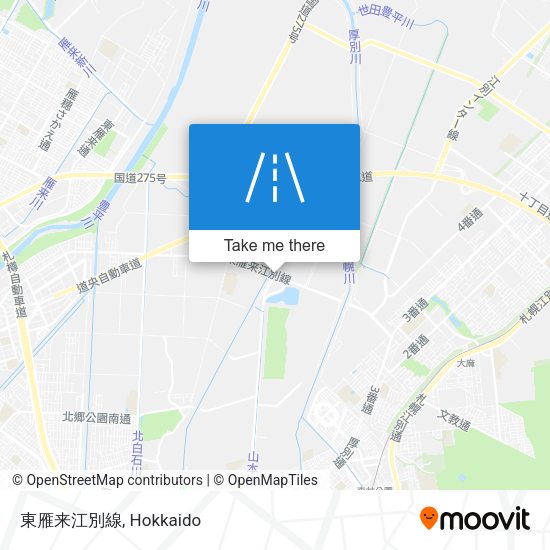東雁来江別線 map