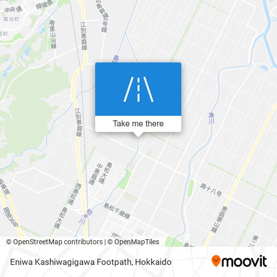 Eniwa Kashiwagigawa Footpath map