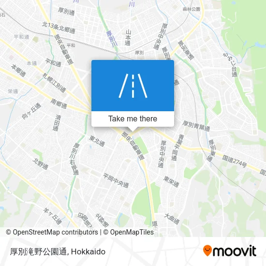 Atsubetsu Takino Park Street map